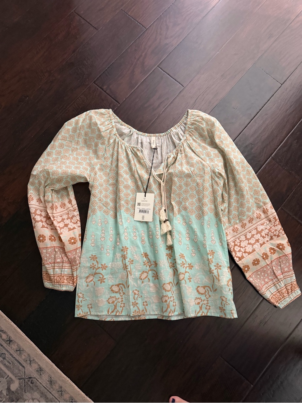 Spell & The Gypsy Sweet Nothings Blouse Peppermint XS NWT Organic Cotton Boho